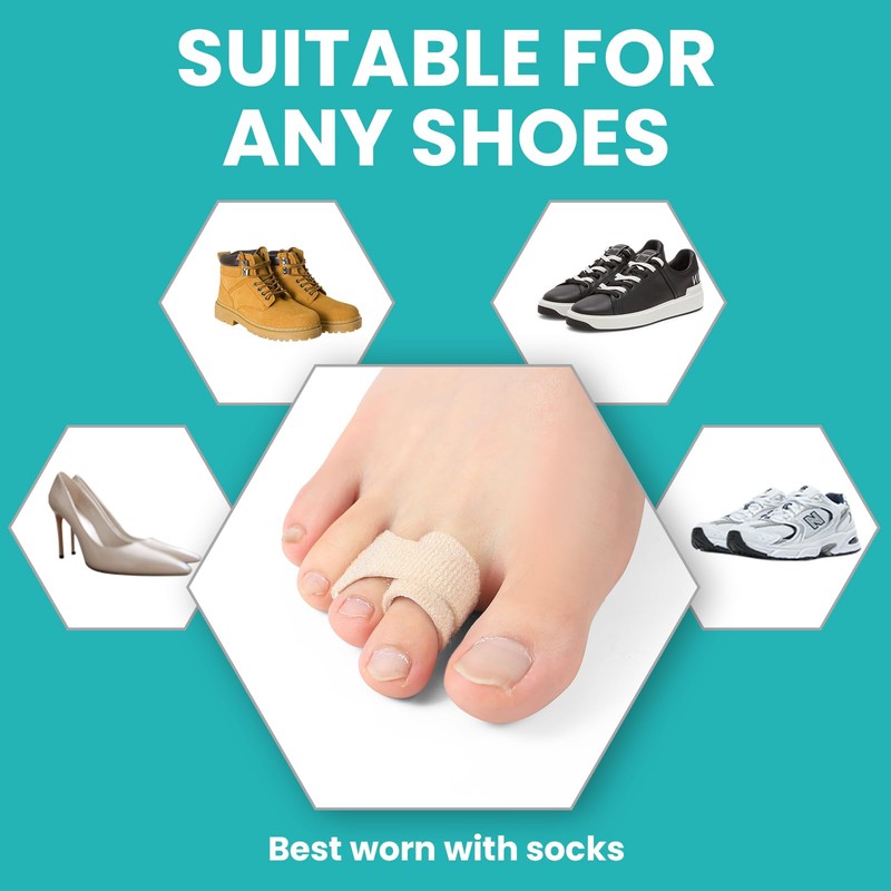 10 Pack Fabric Hammer Toe Corrector, Reusable Broken Toe Protectors