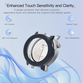 Case Cover for CMF Watch 3 Pro,Hard PC Protective Case with 9H Tempered Glass Screen Protector, Shockproof Scratch-Resistant Shell for CMF Watch 3 Pro Smart Watch,Blue