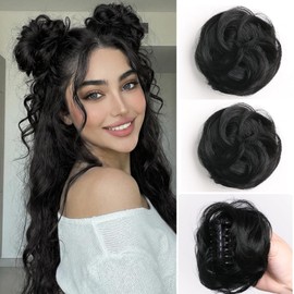 Space Buns Hair Piece 2 Pack Messy Bun Extension Claw Clip Women