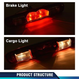 PIT66 3rd Third Brake Light Compatible with Chevy Silverado GMC Sierra 1500 2008-2013/Fit Chevy Silverado GMC Sierra 2500 HD 3500 HD 2008-2014 High Mount Stop Light Cargo Lamp 25890530