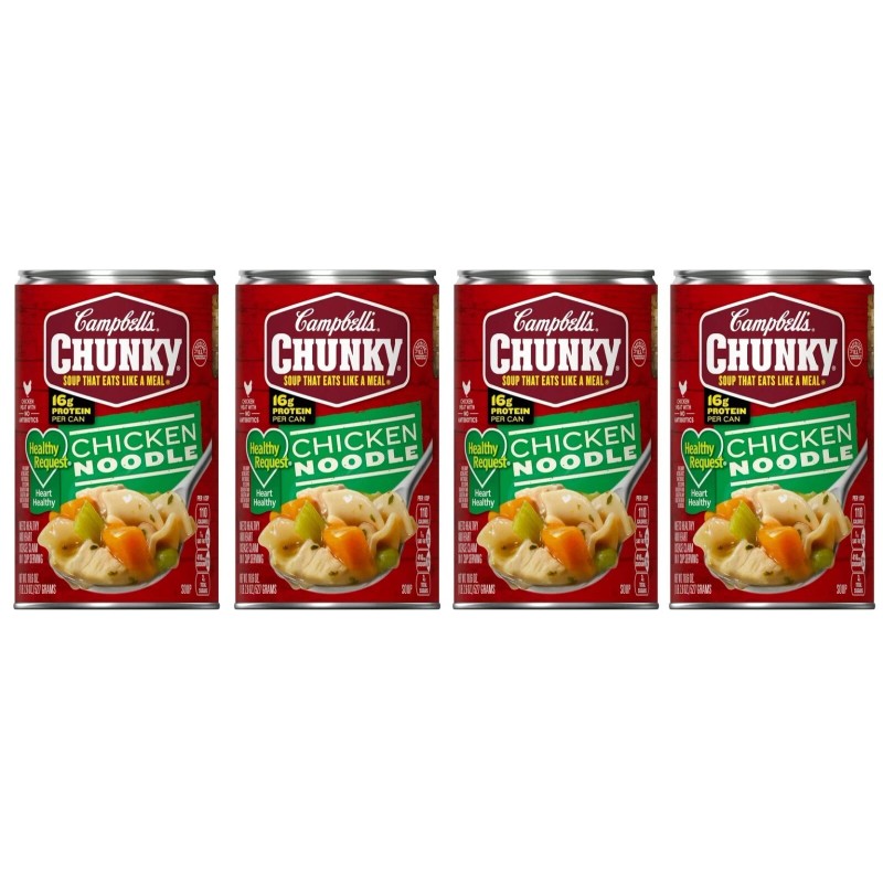 Campbell's 4 Cans Campbell's Chunky Soup Healthy Request Chicken Noodle