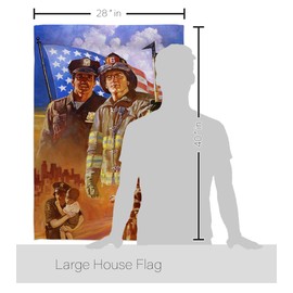 Breeze Decor 2 pcs Pack Armed Forces Firefrighter Fireman Fire Department Rescue Red Line Hero Support Decoration Banner Small Garden Yard Gift Double-Sided, House Flag 28" x 40", Made in USA