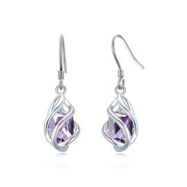 June Birthstone Earrings 925 Sterling Silver Alexandrite Earrings for Women, June Birthday Dangle Drop Earrings Jewelry for Women Girls