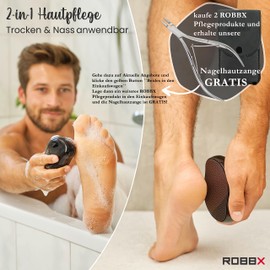 ROBBX® 2-in-1 Nano Glass Callus Remover, Wet and Dry, Foot File with Non-Slip Protective Lid, for Perfect Foot Care, Callus Slicer for Feet and Hands