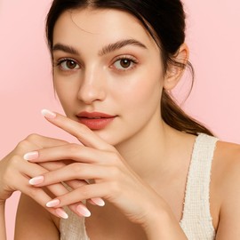 MELLIEX 120 Stück Press On Nails,12 Größen Rosa Gradient Wiederverwendbar Nägel Zum Aufkleben Künstliche Fingernägel mit Nagelkleber Aufkleber für Damen und Frauen