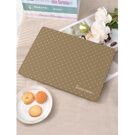 Seorsok Compatible with MacBook Air 13 Inch Case 2022 2021 2020-2018 Release A1932 A2179 M1 A2337 Touch ID,Premium Cream Textured White Polka Dot Plastic Hard Shell Case with Keyboard Cover,Brown