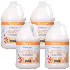 Ginger Lily Farms Botanicals Moisturizing Conditioner for Dry Hair, Coco Mango, 100% Vegan & Cruelty-Free, Coconut Mango Scent, 1 Gallon Refill (Pack of 4)