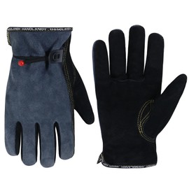 HLDD HANDLANDY Leather Work Gloves for Men & Women – Cowhide Gardening Gloves, Thorn Proof, Cotton Lined, for Tig/Mig Welding, Construction, Chainsaw, Farm, Landscaping