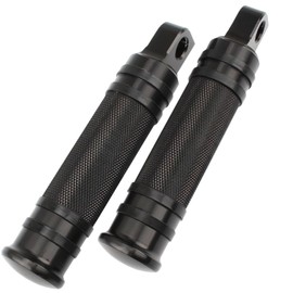 MSMint Harley Foot Pegs Foot Pedals Footrest Touring Sportster Softail Dyna CNC Aluminum (Black)