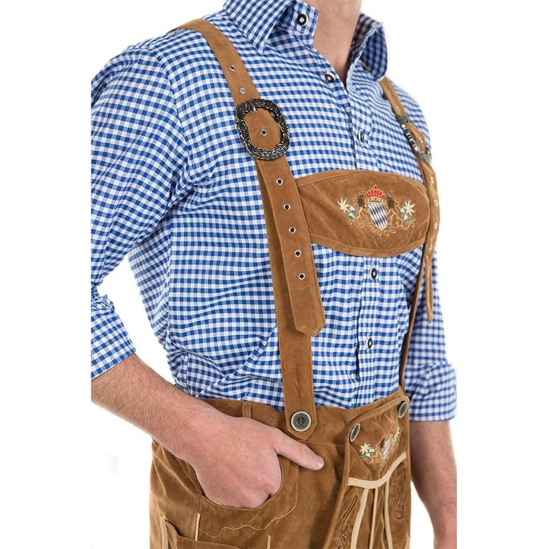 Oskar Deluxe Tan Lederhosen Mens Costume Large