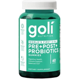 Goli Nutritional Supplement, Pre+Post+Probiotics Gummy - 60 Count - World's First 3-in-1 Gluten-Free, Vegan, Non-GMO, and Gelatin-Free.