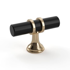 goldenwarm 5 Pack Black and Gold Cabinet Knobs Black Cabinet Handles Brushed Gold Drawer Knobs Brushed Brass Drawer Pull Handles Kitchen Dresser Hardware for Bedroom Cupboard