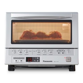 Panasonic FlashXpress Toaster Oven Countertop, 4-Slice Compact Size with Double Infrared Heating, 6 Auto Cook Options and Precise Temperature Control, 1300W - NB-G110P (Silver)
