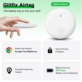 Glitfix Android Smart Tag, Key Finder KeyFinder Compatible with Google Find My Device App (Android Only), Bluetooth Key Finder for Suitcase/Package/Bags/Wallet (at-W-1 Pack)