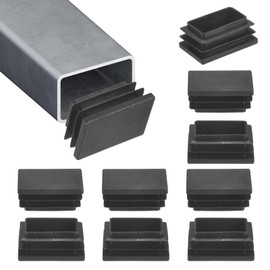 M METERXITY 10-Pack Tubing End Caps, 1.5 x 1 Inch Plastic Rectangle Hole Plugs Inserts for Chair Leg/Bar Stool/Fitness Equipment, Chair Glides Fence Plug Floor Protectors