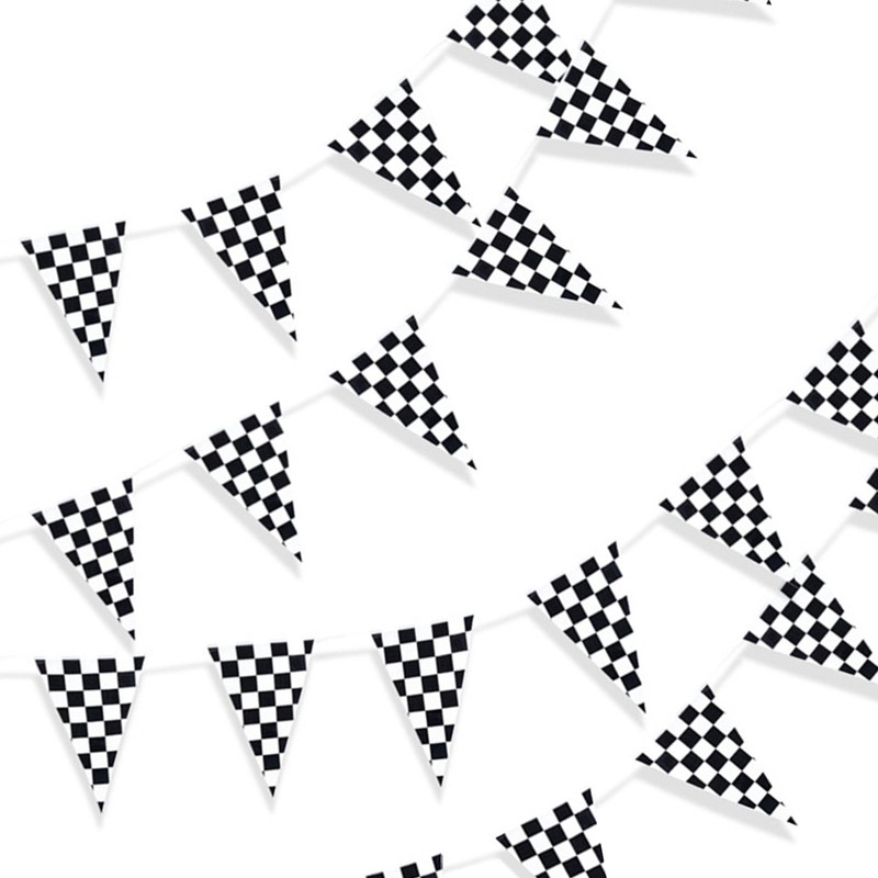 60m PE Black and White Checkered Racing Flag F1 Racing