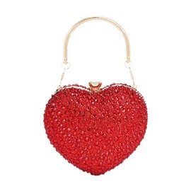 changes girl Cute Heart Shaped Acrylic Clutch Purses for Women, Mini Purse Sparkling Rhinestone Handbag Clutch for Women Crossbody Evening Bag for Party Dinner
