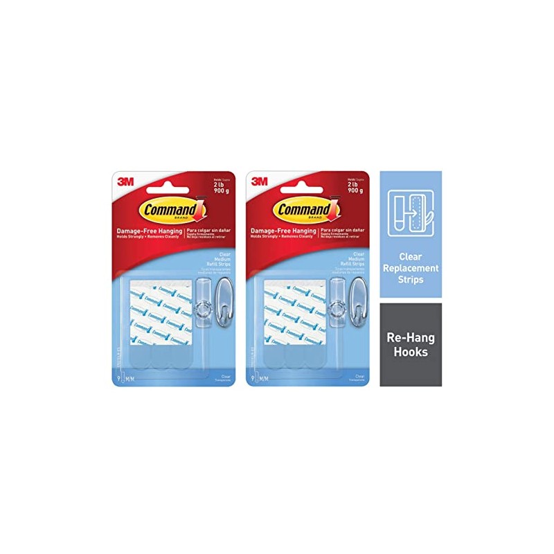 Clear Medium Refill Strips, 2 Pack