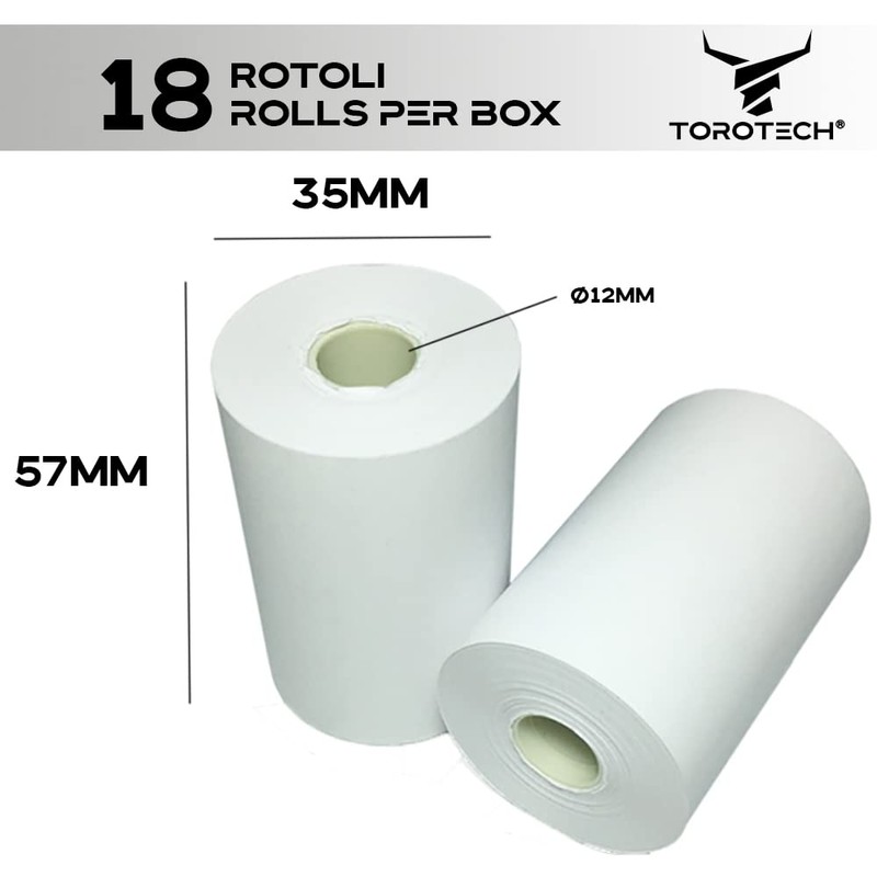 TOROTECH Receipt Rolls 57 x 35 x 12 mm -