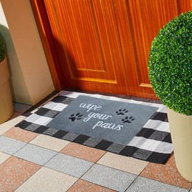 HLFMVWE Welcome Door Mats for Home Entrance Funny Doo rmats Wipe Your Paws Mat Welcome Mats for Front Door Non Slip Rubber Mat for Dog Doormat,18x28