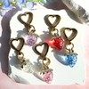 Beautiful Strawberry Heart Keychain Bag Charm - Color: Peach, Metal: