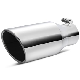 YITAMOTOR Exhaust Tip 2.5 Inch Inlet, 4" Outlet 9" Overall Length Stainless Steel Professional Diesel Exhaust Tips, Polished Finish Exhaust Tail Tip for 2.5" Outside Diameter Tailpipe, Silver