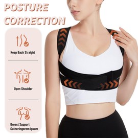 OZDEMIR Shoulder Posture Corrector for Women, Upper Back Support, Adjustable Back Support Belt, Back Brace for Back Pain, Back Straightener for Shoulder, Back and Spine Pain (S)