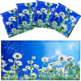 4 Pack Fluorescent Light Covers Magnetic Light Cover Fluorescent Light Shade Panel Ceiling Light Covers Magnetic Light Filters for Office Classroom Home Drop Ceiling, 4 x 2 Feet (Chamomiles)