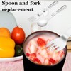 YUXIANLB 2pcs Folding Spoons & 2pcs Foldable Forks for 10oz