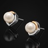 Jewlldeen Pearl Earrings Studs, Heart Earrings for Women, 925 Sterling
