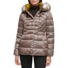 KENNETH COLE Women's Puffer Jacket, Irridescent Taupe, Large