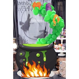 Christmas Hocus Decorations Pocus Witch Hat Balloons Merry Christmas Party, Spooky Birthday Party Photo Backdrop,Home Wall Front Porch and Garage Xmas Decor Art Photo Hanging Banner