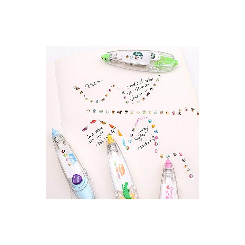 SUPERTOOL Decorative Correction Tape Pen, Cute, Vivid Design Patterns,Letter,for DIY/School/Decoration