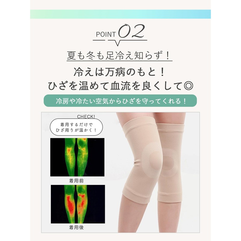Knee Kimochi Knee Supporter, Protective Knee, Gentle Compression, Heat Retention,
