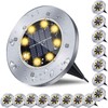Solar Ground Lights, Waterproof Solar Garden Lights, Upgraded Outdoor Garden