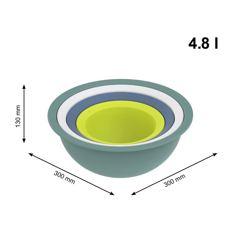 Rotho Caruba Set of 4 3 Bowls and 1 Colander,