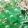 Rosary Beads Chaplet Green Natural Crystal Rosery Cross Catholic gifts