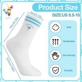 Jspupifip 4 Pairs Aperol Spritz Socks for Women Men, Funny Cocktail Crew Cotton Socks for Cocktail Lovers Gift Ideas (Blue, Orange, Rosy, Yellow)