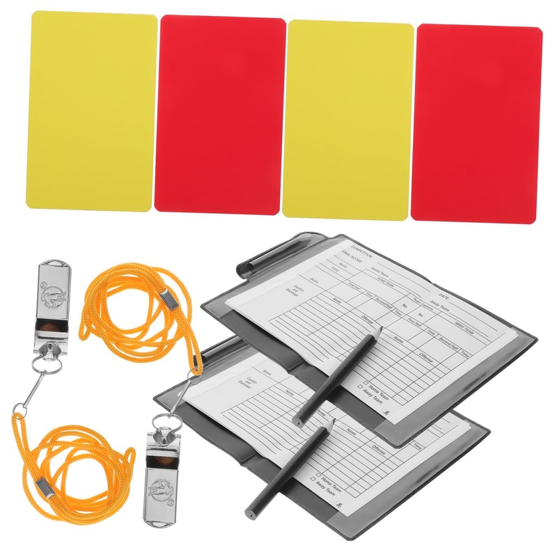 Kisangel 2 Sets Pvc Soccer Referee Cards Red Yellow Multi-purpose