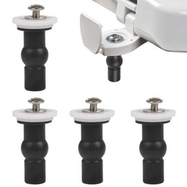 FOCCTS 4 Pack Toilet Seat Fixing Screws, Universal Toilet Fixings Kit with Expanding Rubber Top Nuts and Bolts
