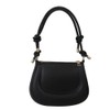 Small PU Leather Shoulder Bag for Women Black Purse Minimalism