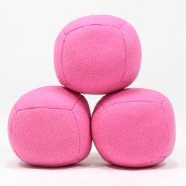 Zeekio Astro Juggling Ball Set - 100g Shredded Rubber Filled - Super Soft - Set of Three (3) (Pink)