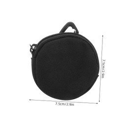 SEWACC Round Zipper Earphone Case Portable Oxford Storage Pouch for Coins Keys Earbuds Lightweight Travel Wallet with Carabiner Clip for Organization Everyday Use