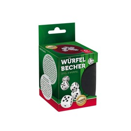 ASS Altenburger 22506645 Premium Dice Cup Made of Faux Leather and Plastic with Felt Insert Including 6 Dice, Yellow, One Size