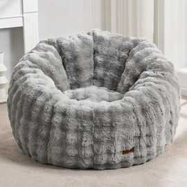 Hobestluk Bean Bag Chair Oversized Bean Bag Chair for Adults Donut-Shaped Large Bean Bag with Spacious Design for Living Room Bedroom or Reading Nook (Bubble Grey)