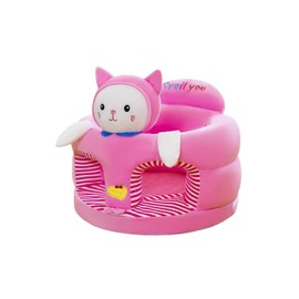 Fortuccai Infant Seat for Babies 3-24 Months, Toddler Back Support Sofa for Sitting Up, Cartoon Animals Baby Chair, Plush Sit Me Up Floor Seat, Soft Seat for Learning to Sit, Feed, Camping (Kitten)