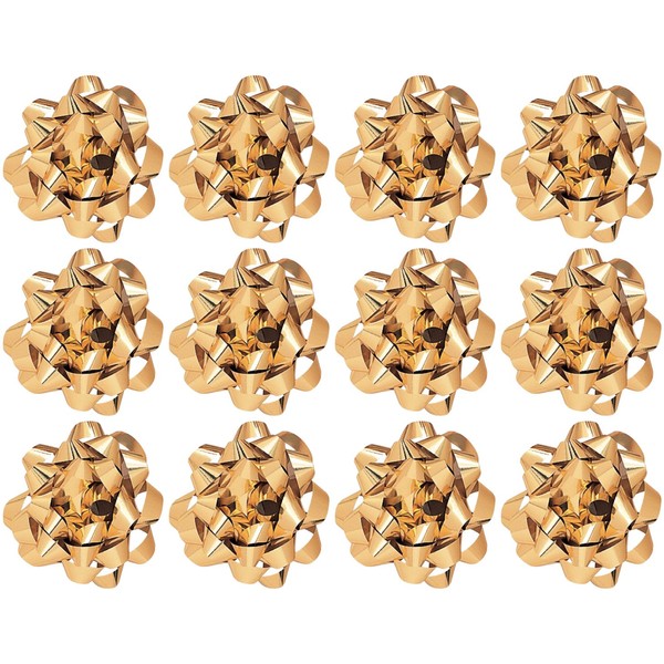 The Gift Wrap Company Decorative Confetti Bows, Medium, Gold Metallic
