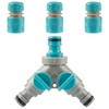 Navaris 2-Way Splitter with Shut-Off Valve - with 3 Additional