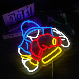 Boxer Neon Sign Boxing Gifts for Men Dimable LED Boxing Neon Light for Sports Rooms Gym Decor and Man Cave Perfect Boxing Gifts for Men Boxing Lovers Fight Fans and Athletes(12.8×12.1inch)