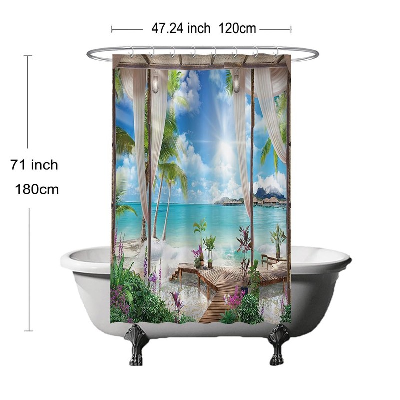 Ulticool Shower Curtain - Beach Sea Nature - 120 x